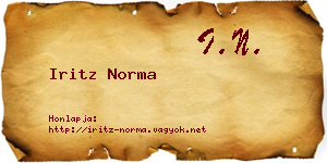 Iritz Norma névjegykártya